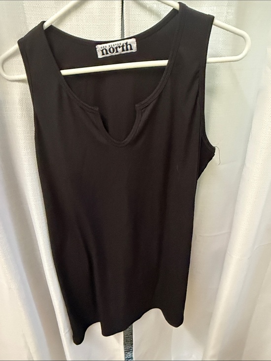 One eleven north Tops - North Black Notch-Neck Tank Top